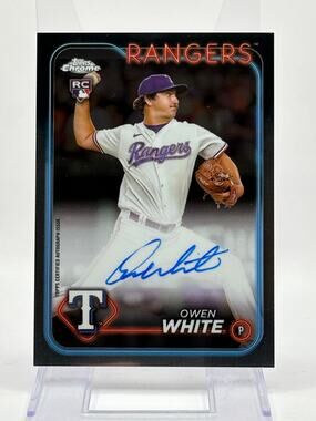 2024 Topps Chrome Owen White Rookie On Card Auto Texas Rangers RC